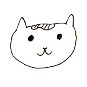 A funny simple doodle of a cat.